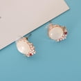 thumbnail image 1 of de hechas a de imitación de flor de gema forma forma forma Pendie de moda Pendie Blanco Hugo Pendiente de botón femenino, 1 of 10