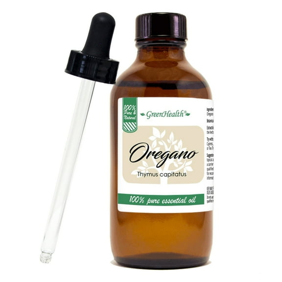 GreenHealth - Oregano – 4 fl oz (118 ml) Glass Bottle w/Glass Dropper – 100% Pure Essential Oil