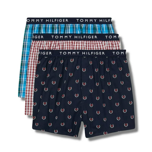 TOMMY HILFIGER MEN X3 - 243 JULES LARGE - 3 PACK WOVEN BOXER UNDERWEAR