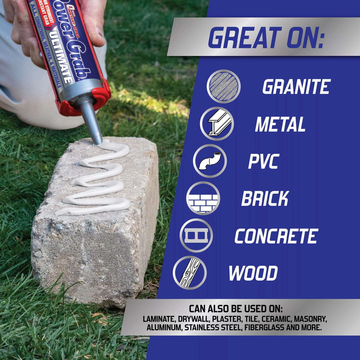 (12 pack) Loctite Power Grab Construction Adhesive Ultimate, Pack of 1, White 9 fl oz Cartridge