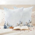 thumbnail image 3 of Blue Pumpkins Fall Outdoor Waterproof Pillow Covers, Coastal Thanksgiving Summer Botanical Decorative Square Throw Pillowcase Sofa Cushion Sham for Patio/Couch/Chair, 26"x26" 2 Pack, 3 of 8