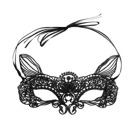 Unique-Bargains Women's Crochet Hollow Out Self Tie Masquerade Mask