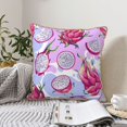 thumbnail image 4 of KLL Dragon Fruit Decorative Throw Pillow Covers Velvet Soft for Couch Sofa Bedroom Living Room Outdoor (No pillow core)- 18"x18", 4 of 5