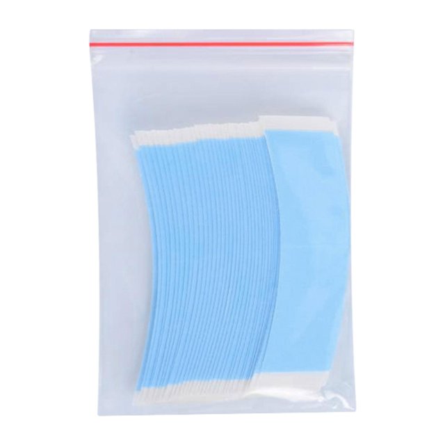 Lote de 36 Tiras adhesivas resistentes shaofei para pelucas extensiones de cabello color azul claro