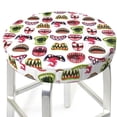 thumbnail image 3 of KLL Halloween Mouth Round Bar Chair Cushion Cover 14 inch ,Bar Stool Protector with Elastic, Soft Washable, 3 of 6