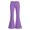 thumbnail image 4 of LRen Girls Uniform Pants Bootcut School Uniform Slacks Elastic Waist Bell Bottom Button Pockets Summer Lightweight Pant for Tween Girls Age 13-14 Years, 4 of 8