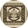 thumbnail image 1 of Ahgly Company Tapis d'Intérieur Rond Lavable en Machine Brun Sépia Transitionnel, 8 Pieds Rond, 1 of 7