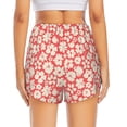 thumbnail image 4 of Goofa Beige Flowers Printed Women 2 in 1 Running Shorts,Quick Dry Athletic Workout Shorts,High Waisted Athletic Shorts with Liner Pockets-XX-Large, 4 of 9