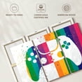 thumbnail image 6 of Elephant Stock Rainbow Splatter Controller Wall Art - Horizontal Multi Panel Canvas - Living Room Wall Decor - Hobbies And Lifestyle Multi Panel - White And Gold Decor - 38" x 24", 6 of 8