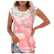 thumbnail image 1 of Camiseta sin mangas de encaje con estampado de mujer Camiseta sin mangas de empalme de cuello redondo Camiseta ligera y cómoda delgada OAVQHLG3B Store lin121212, 1 of 5