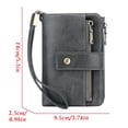 thumbnail image 3 of Cartera de cuero para mujer con bloqueo RFID, cartera para mujer, cartera multifuncional de tres pliegues, estilo corto, monedero vintage de gran capacidad, almacenamiento y organización, almacenamien, 3 of 6