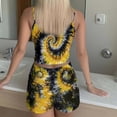 thumbnail image 5 of SMihono Cropped Tie Dye Psychedelic Art Pajamas for Women Set 2 Piece Pjs Silk Sleepwear Loungewear Sleeveless Top and Shorts Multicolor XL, 5 of 5