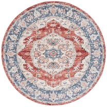 SAFAVIEH Luna Dania Oriental Area Rug, Beige/Blue Rust, 6'7" x 6'7" Round