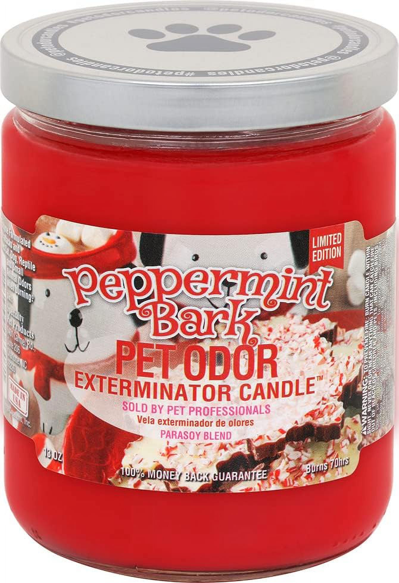 SUAVEC VERSAINSECT inator Candle 13oz jar, Limited Edition Peppermint Bark Garden Sculpture Outdoor Decoration