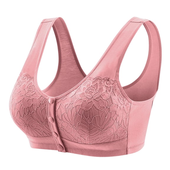 Amvlyk Front Closing Bras for Women Wireless Comfort Easy to Wear Push Up Front Buckle Bras Seamless Breathable Front Closure Bra for Everyday Bras Elderly T-Shirts Bra Walking Life Work