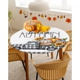 thumbnail image 4 of Round Fitted Tablecloths Autumn Pumpkin Sunflower Truck Waterproof Table Cover for Kitchen Dining Party Decor Black White Buffalo Plaid,45"-54", 4 of 6