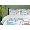 thumbnail image 4 of Ambesonne Hipster Duvet Cover Set, Underwater Marine Life, 2-Calking, Dark Blue Cocoa, 4 of 7
