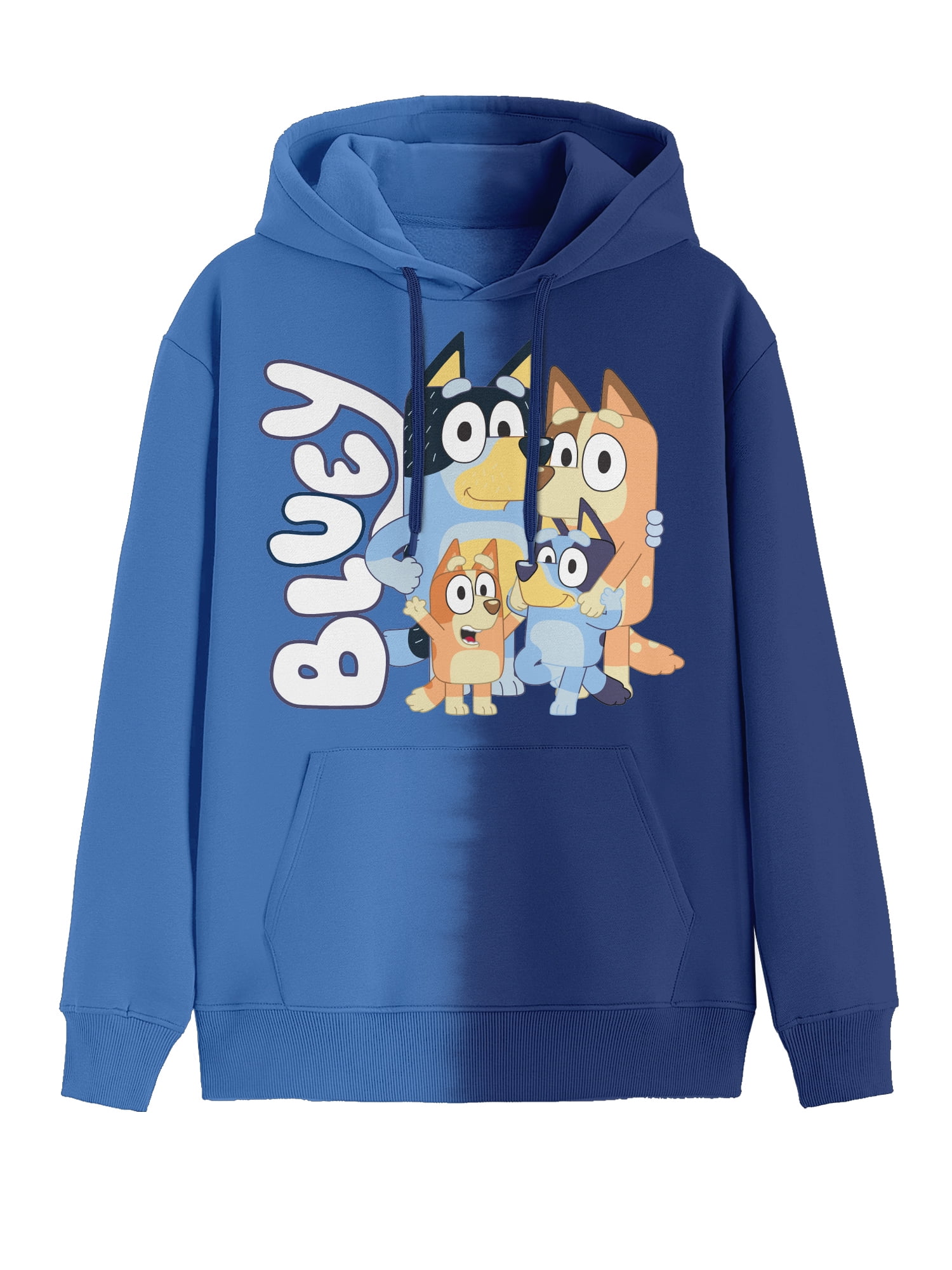 Bluey Men's & Big Men's Dip Dye Graphic Hoodie Sweatshirt, Sizes XS-3XL