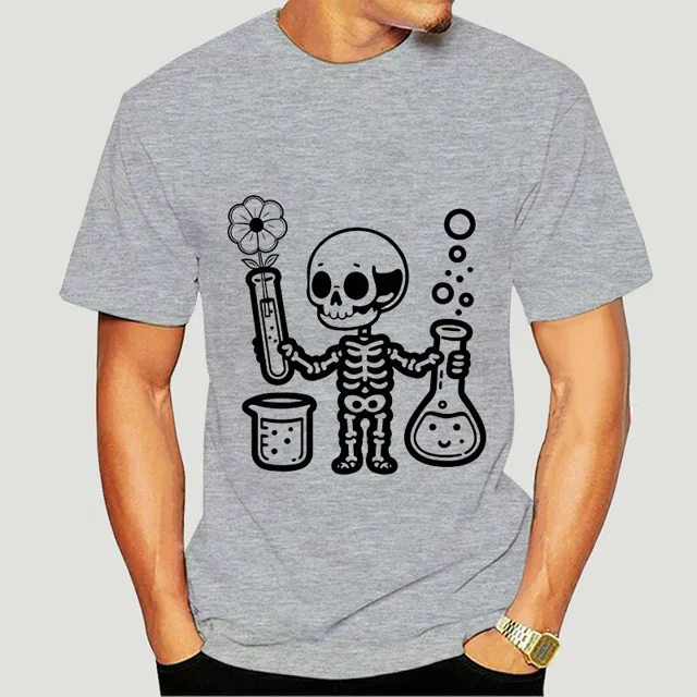 Camisetas con gráficos de esqueleto de laboratorio de química, camisetas Harajuku de manga corta, camisetas de gran tamaño modernas para amantes de la química.