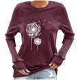 thumbnail image 1 of Camisas Para Mujer Moda Cuello Redondo Camiseta de Manga Larga Otoño Impresión Blusa Tops Sudadera Odeerbi  ODB127707, 1 of 4