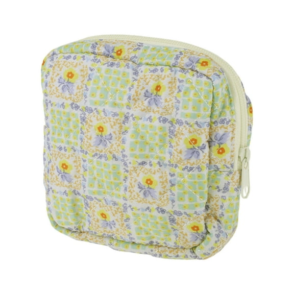 Unique Bargains 1 Pc Lady Portable Square Lipstick Bag for Vacation Green Polyester