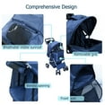 thumbnail image 6 of Maylai Pet Stroller for Small Cat/Dog - Lightweight Foldable with Storage Basket and Cup Holder (Navy Blue), 6 of 7