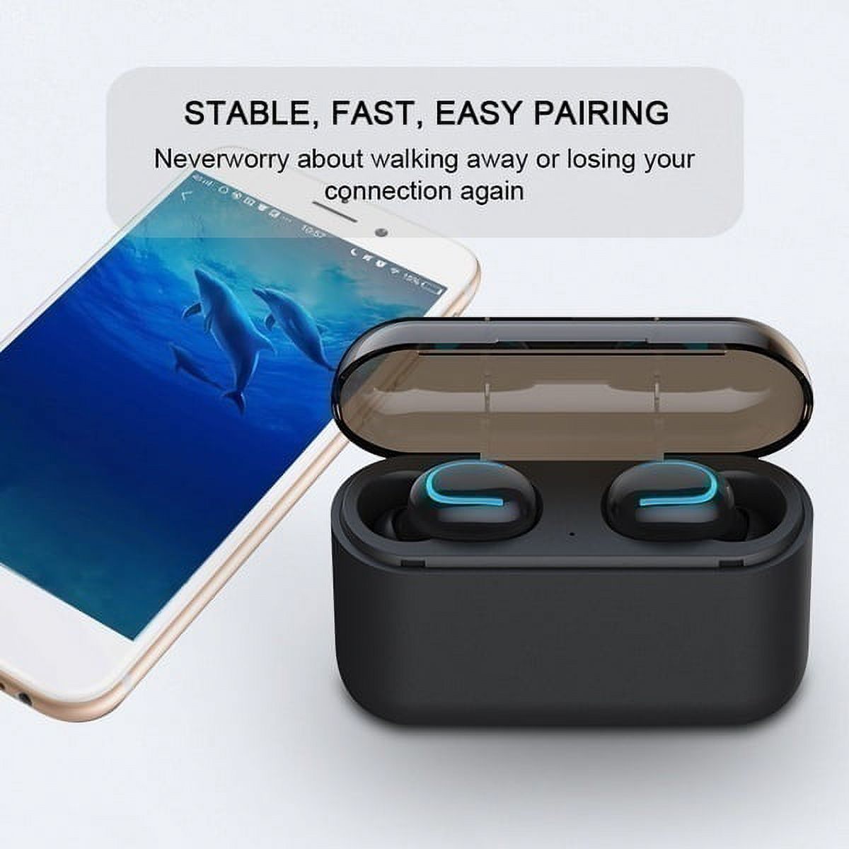 2200mAh/3500mAh Bluetooth 5.0 TWS Wireless Bluetooth Headphones In-ear Earbuds Ear Buds Twins Earphones Noise Reduction Earbud Headset with Charging Box - image 4 of 8