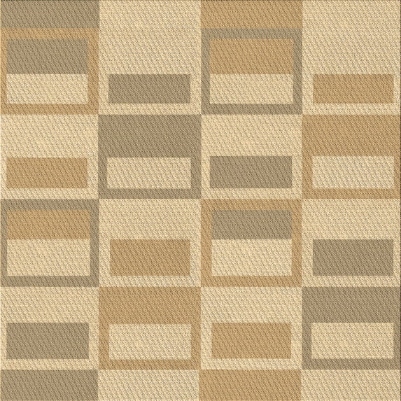 Ahgly Company Machine Washable Indoor Square Transitional Bronze Brown Area Rugs, 7' Square