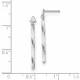 thumbnail image 2 of 14K White Gold Polished Twisted Dangle Tube Earrings, 2 of 2