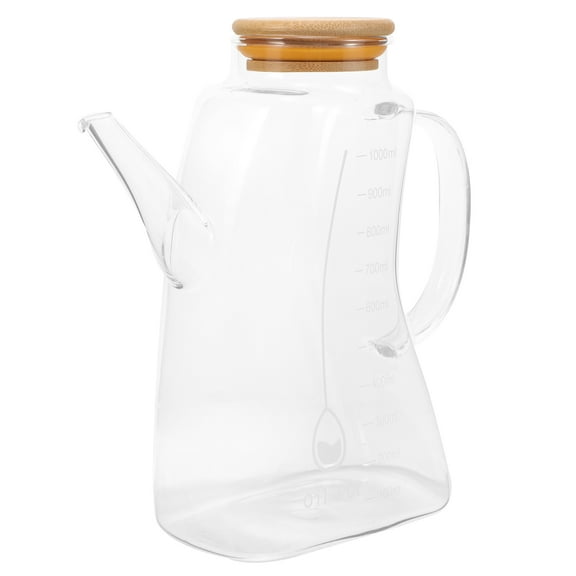 LEORX Leakproof Glass Oil Bottle Large Capacity with Scale Markings for Kitchen Storage Use