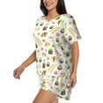 thumbnail image 2 of Naloa Sushi and Rolls Women's Short-Sleeved Pajama Set, Loungewear, Summer pajamas, Breathable Cozy - Medium, 2 of 9