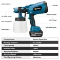 thumbnail image 3 of 1000ML HVLP Cordless Electric Paint Sprayer Spray Gun For Furniture & Home DIY, 3 of 7
