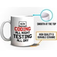 thumbnail image 5 of Progammer Mug White 11oz - Coding All Night - Programmer Debugging Science Coding Geek Nerd HTML Code, 5 of 7