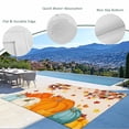 thumbnail image 6 of Outdoor Rug 5x7 ft Fall Thanksgiving Waterproof Outdoor Patio Rug Mat Non Slip Outside Area Rugs Carpet for RV,Camping,Porch,Deck,Pool,Balconybackyard,Orange Teal White Pumpkin Retro Maple Leaf, 6 of 9