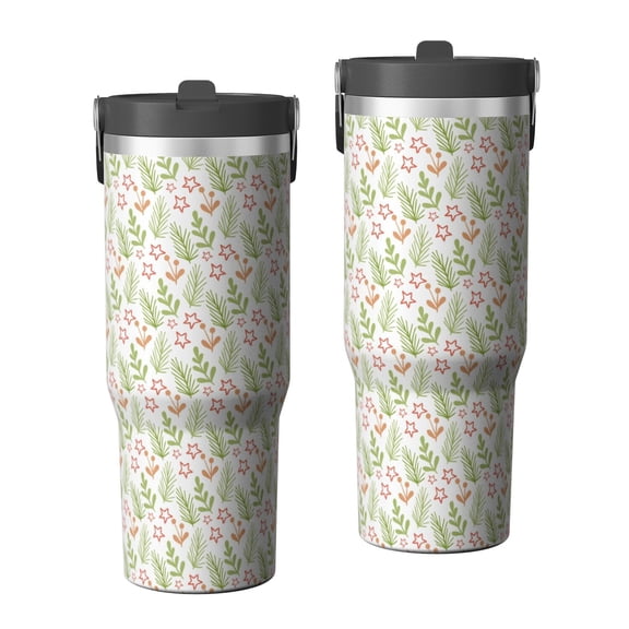 Christmas 30oz Handheld Travel Tumbler with Handle – Double Wall Stainless Steel Insulated Cup, Flip Straw Lid, Leak-Proof & BPA-Free for Hot and Cold Drinks – Durable Coffee & Juice Mug Black