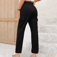 thumbnail image 4 of Timegard Lounge Pants for Women Elastic High Waist Solid Color Fall Winter Comfy Pants with Pockets, 4 of 7