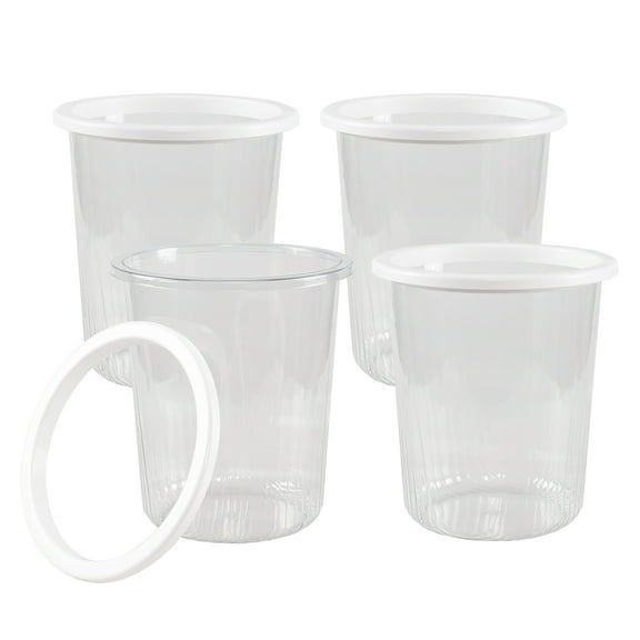 Buyitt Commercial Office Open Wastebasket, 2.5 Gallon Small Trash Container for Home/Office/Under Desk, Clear (Pack of 4)