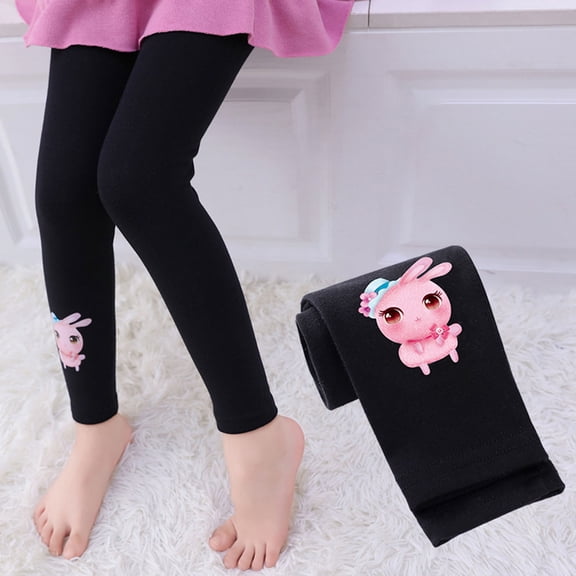 JIAYUE Girls Warm Slacks Cartoon Jogger Legging Cotton Elastic Joggers Mid Waisted For Children Casual Soft Pant
