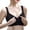 Black, variant on Women’s Heather Gray Thin Strap Scalloped Lace V-Neck Wireless Bra Perforated Breath Molded Pads Wire Free Soft Support Invisible T-Shirt Office Home Daily Comfort Underwear