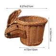 thumbnail image 3 of Beautynvta Easter Bunny Basket, Rattan Weaving Rabbit Shaped Storage Basket, Plastic Small Bunny Basket, Multifunctional Fruit and Snack Organizer Basket, Easter Decorations, 3 of 9