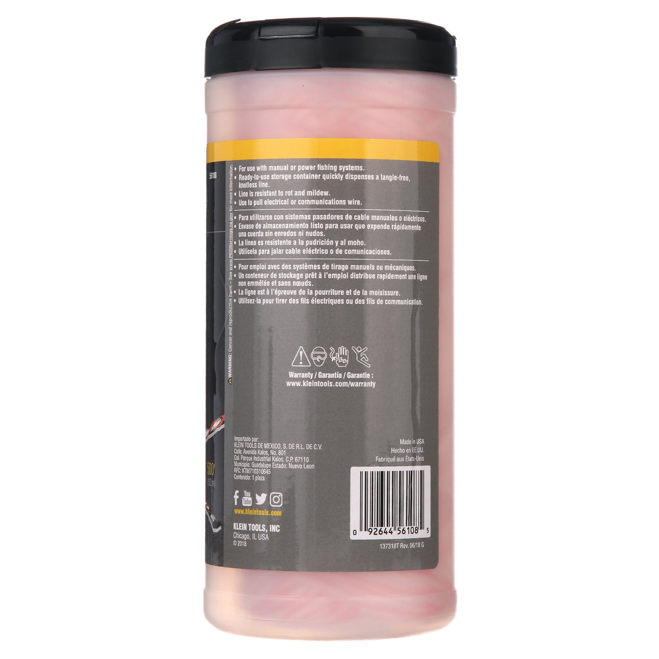 Klein Tools Poly Pull Line With Orange Tracer 500 Foot Walmart Com