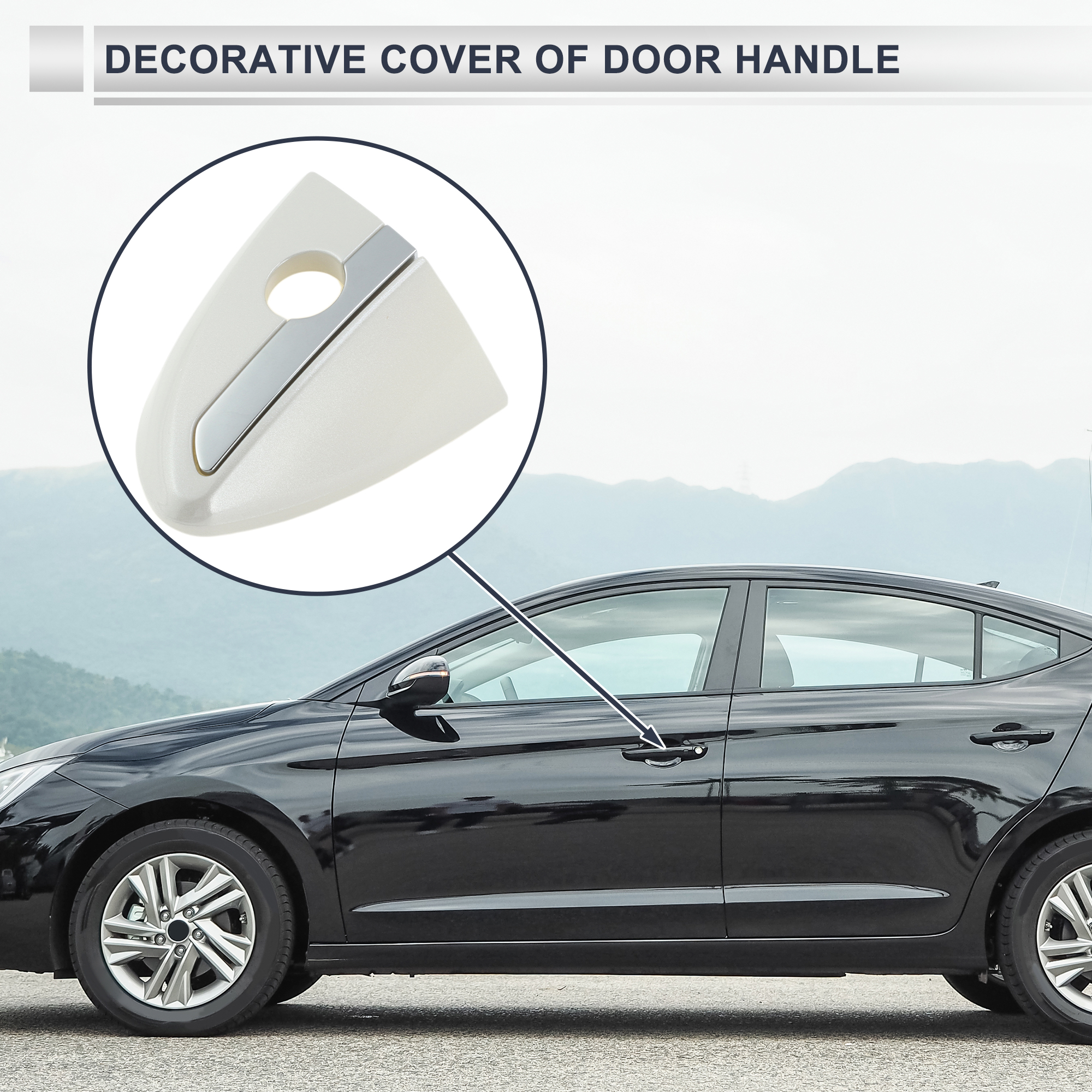Unique Bargains Door Handle Lock Cylinder Cover for Toyota Corolla 2014-2018 White