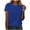 Blue, variant on Womens Tops Plus Size Round Neck Short Sleeve Tops for Women Button Down Shirts for Women Plus Size Gift Ideas