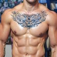 thumbnail image 3 of Tatuajes 2pcs Pecho Fresco Impermeable para Hombres Mujeres 15x28cm (K), 3 of 9