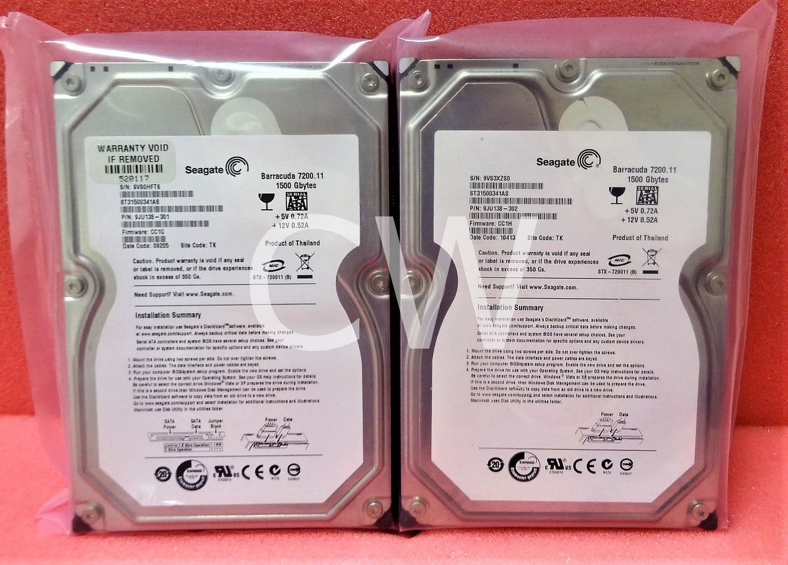 Seagate Barracuda 7200 1.5 TB 7200RPM SATA 3Gb/s 32MB Cache 3.5