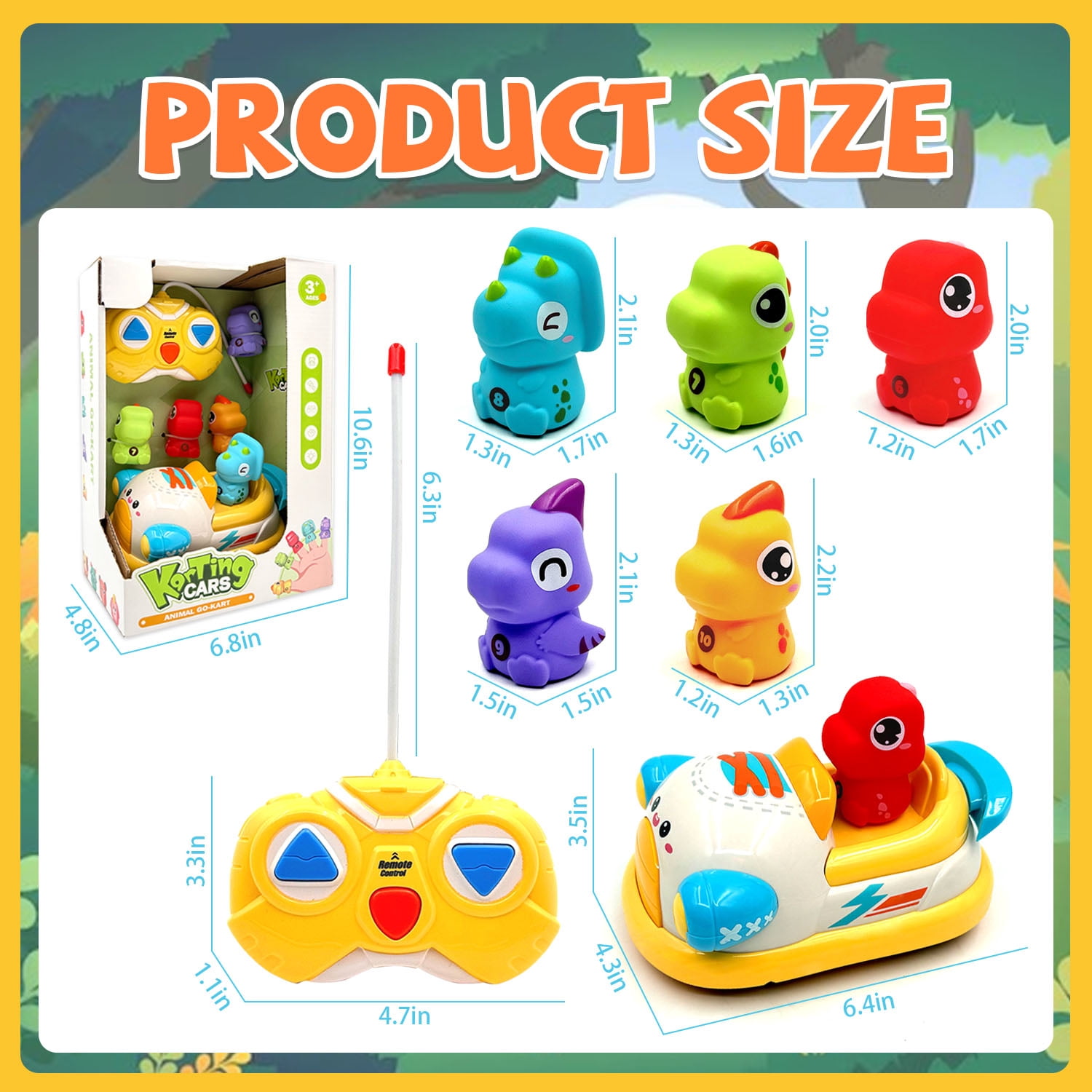 Remote Control Car for Toddlers, Dinosaur Toys for Kids 3-6 Years,  Car Toy for 3 Year Old Boys, Birthday Gifts for Boys and Girls