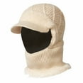 thumbnail image 5 of Women's Knitted Beanie Hat with Face Cover Knitted Hat In Autumn and Winter Fall Winter Warm Knitted Ski Scarf and Mask Set 3 In 1 Winter Hat for Women Ski Mask Upgrade Windproof Thermal Headwear, 5 of 6