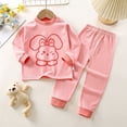 thumbnail image 4 of BOOMNY Child Girls Thermal Underwear Sets 2 Peice Cartoon Graphic Long Sleeve Sleepwear Tops Pants Pjs Set for Kids Warm Winter Loungewear Homewear, 4 of 4