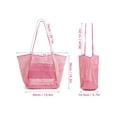 thumbnail image 5 of Deago Mesh Beach Tote Bag for Women Shoulder Handbag Causal Hobo Pool Bags for Travel Pool Vacation Cruise Essentials (Pink), 5 of 9