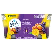 Glade 2in1 Jar Candle 2 CT, Jubilant Rose & Lavender & Peach Blossom, 6.8 OZ. Total, Air Freshener, Wax Infused with Essential Oils